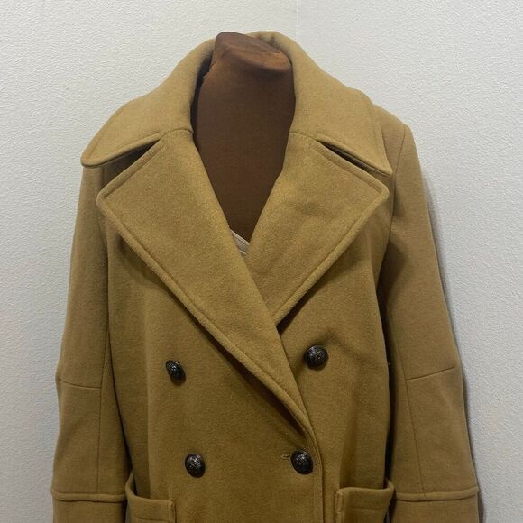 Free People Naiomi Wool Blend Peacoat Camel Tan Size Small - Picture 2 of 12